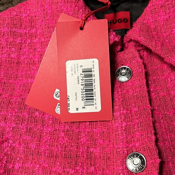 HUGO RELAXED-FIT JACKET IN BOUCLÉ FABRIC WITH POLISHED TRIMS - Picture 6 of 7